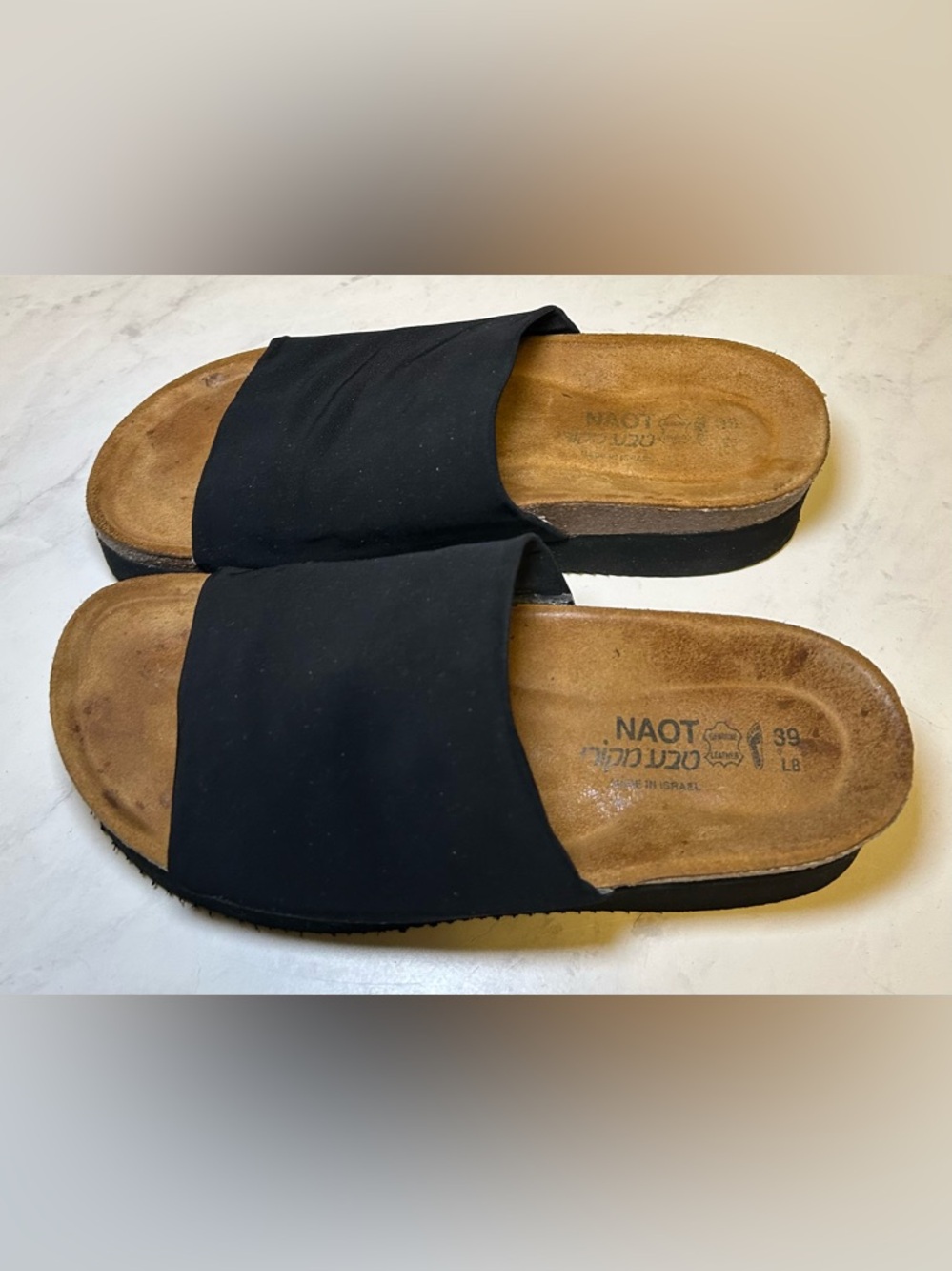 Naot tampa platform sandal y2k elastic stretch slides slip on cork bed black 39 - Picture 6 of 8
